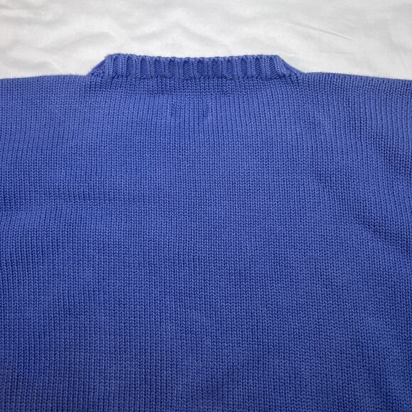 Polo Ralph Lauren Sweater Men's Size L Blue Knit PullOver Cotton Vintage * AS IS - Picture 9 of 11